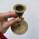 Small 19th century gilded brass candlestick