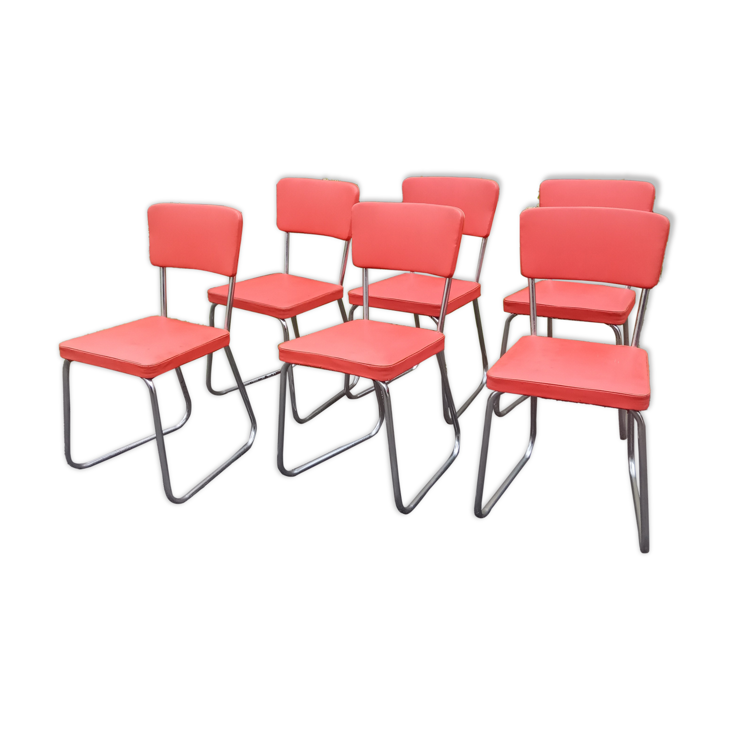 Lot of 6 chairs feet metal sleds