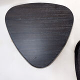 Pair of 3-legged side tables - in the style of Pierre Chapo