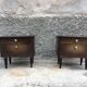 Paire de table de nuit chevet bout de canapé vintage ancien 1950 1960 rétro old french furniture