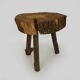 Tripod oak milking stool, Ariège peasant art, France (19th century)