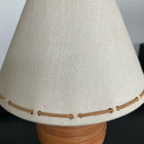 Vintage lamp from the 70s in ceramic and wicker