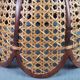 Flower suspension in braided rattan and vintage openwork