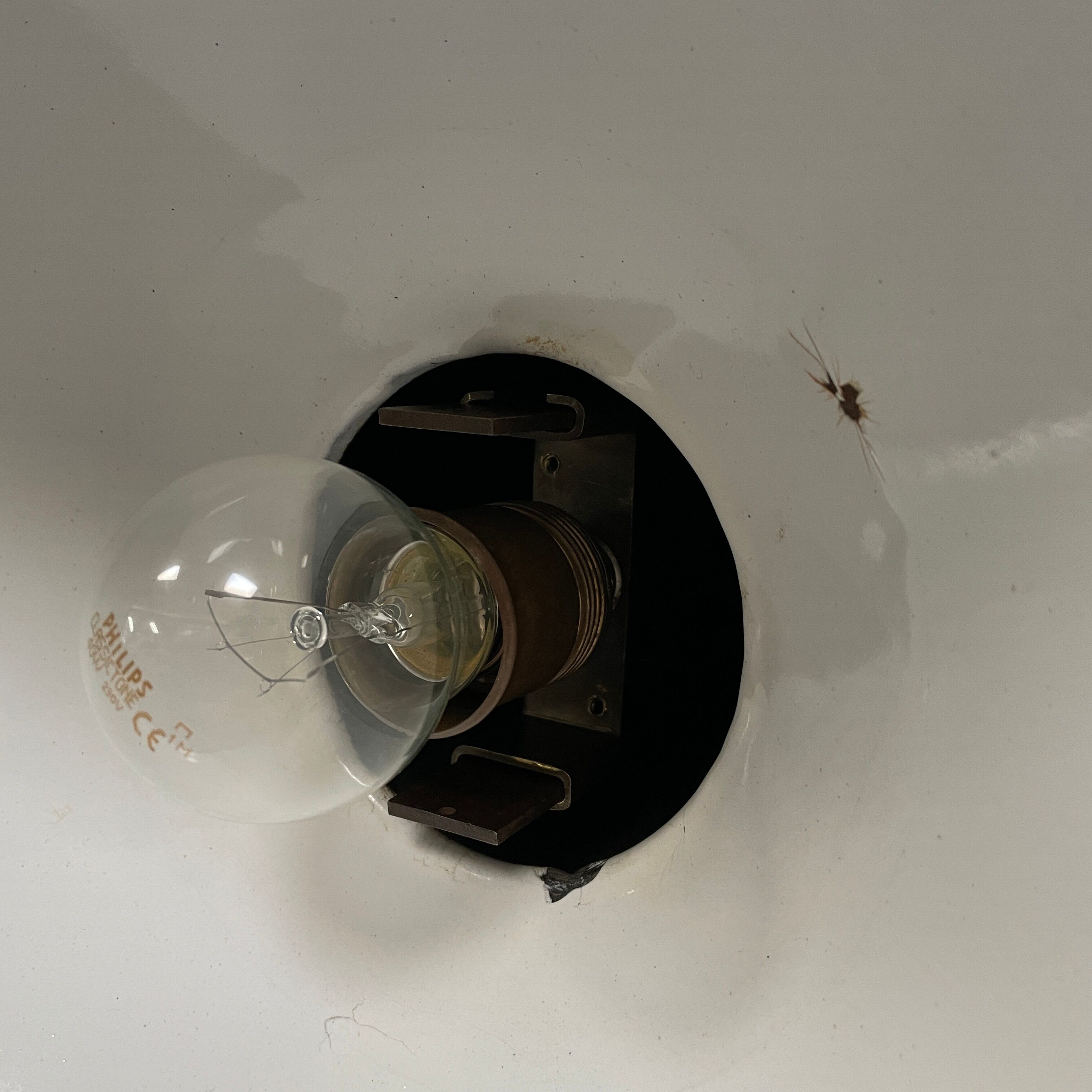 Black enamel Bauhaus factory lamp from Industria Rotterdam