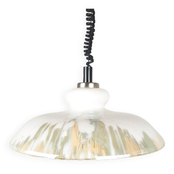 White glass pendant lamp, 1970s