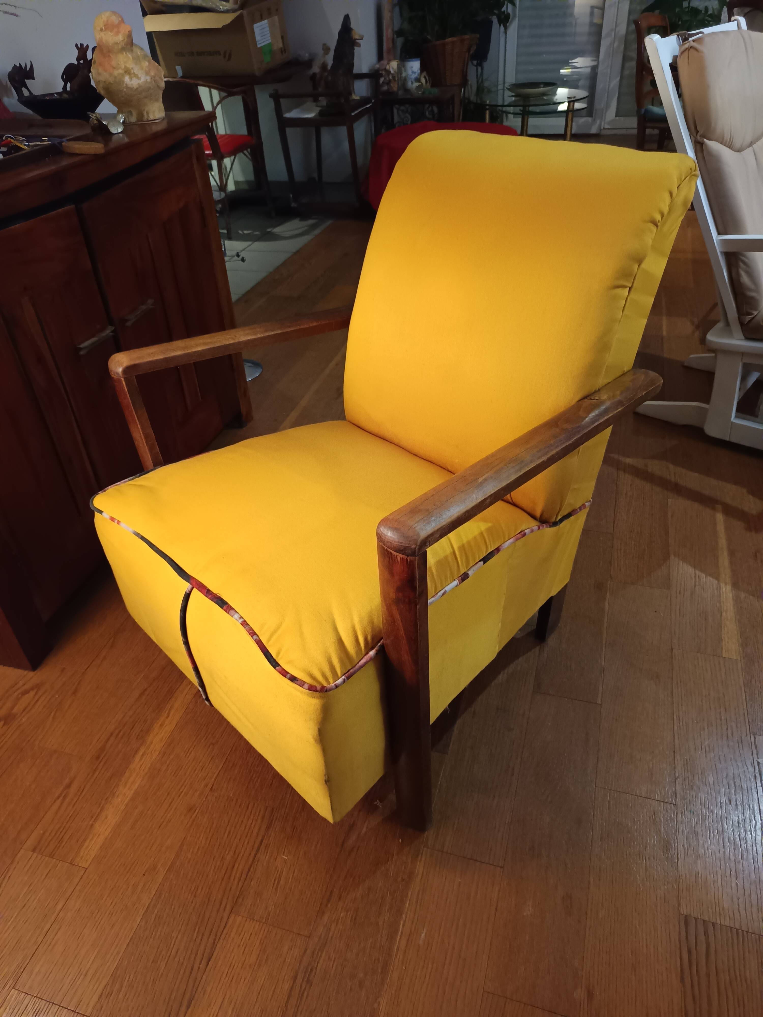 fauteuil bas vintage des années 1940