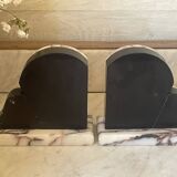 Vintage pair of marble and onyx Art Deco bookends.