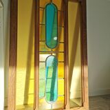 Stained glass window with framing