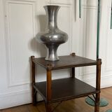 Large space age stainless steel vase, vintage seventies design 1970