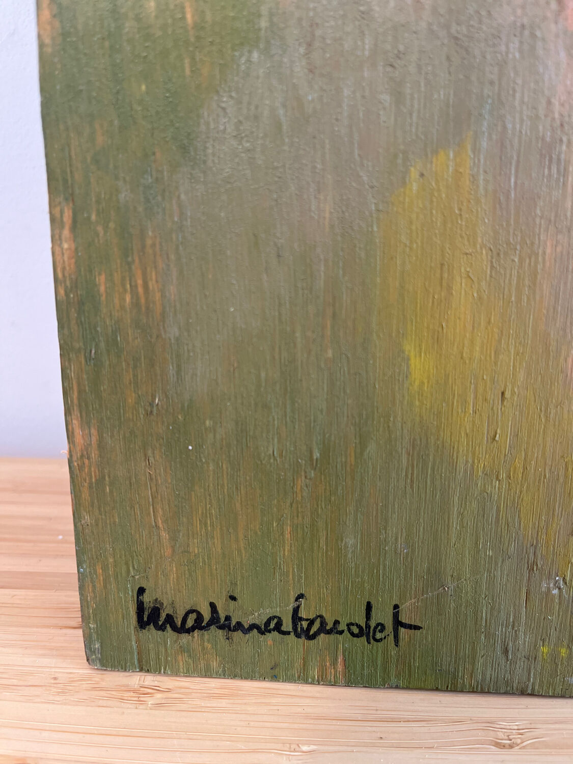 Still life and flowers, oil on panel signed Marina Farolet.