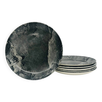 6 dessert plates, "Federated Potteries Staffordshire" (England).