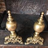 Pair of bronze andirons