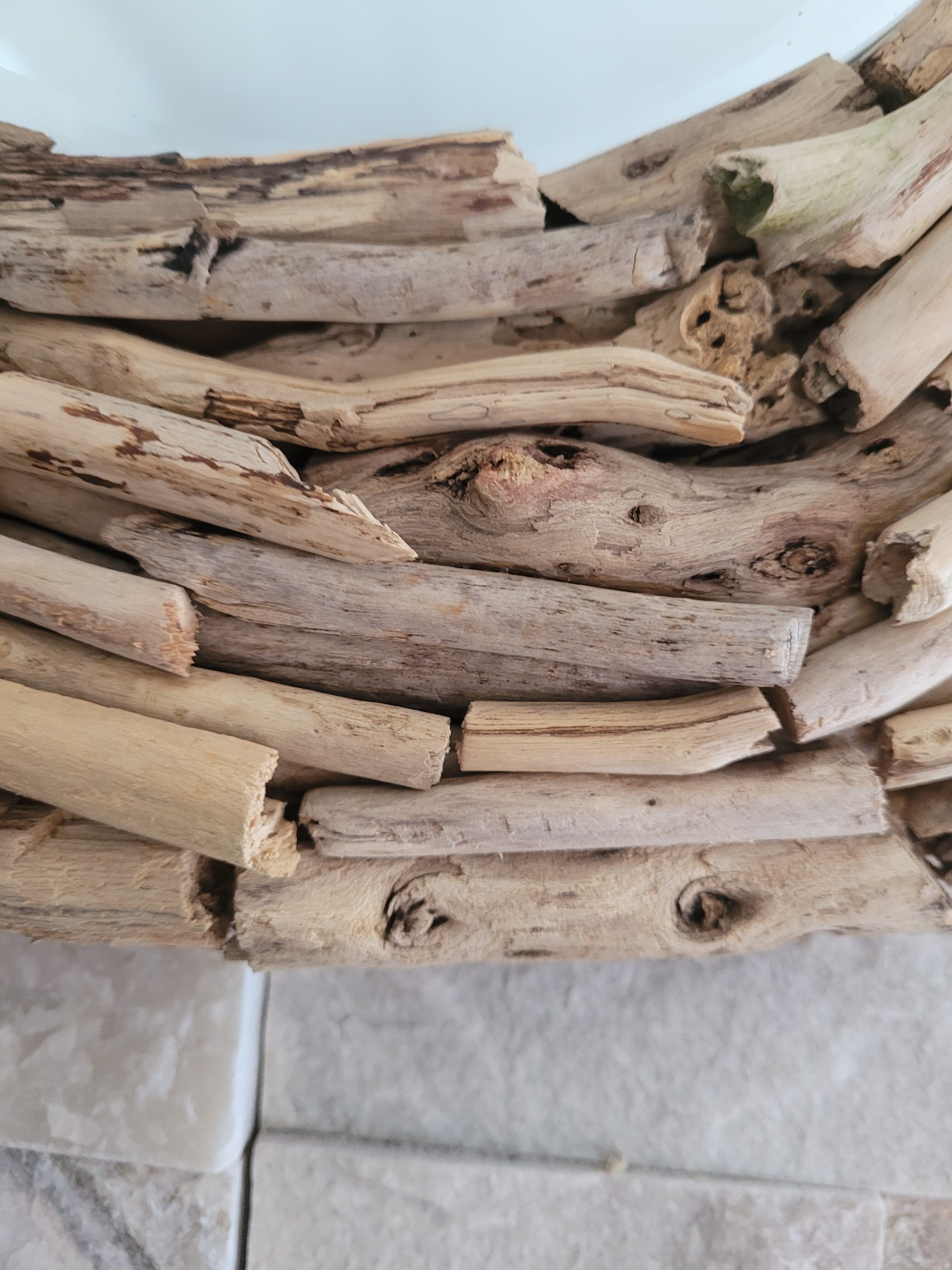 Very nice driftwood mirror.