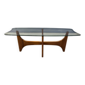 Scandinavian teak and glass coffee table from the 1960s.