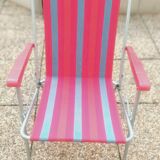 Paire de fauteuil pliant en aluminium et de fauteuil du Metteur-en-scène en fer