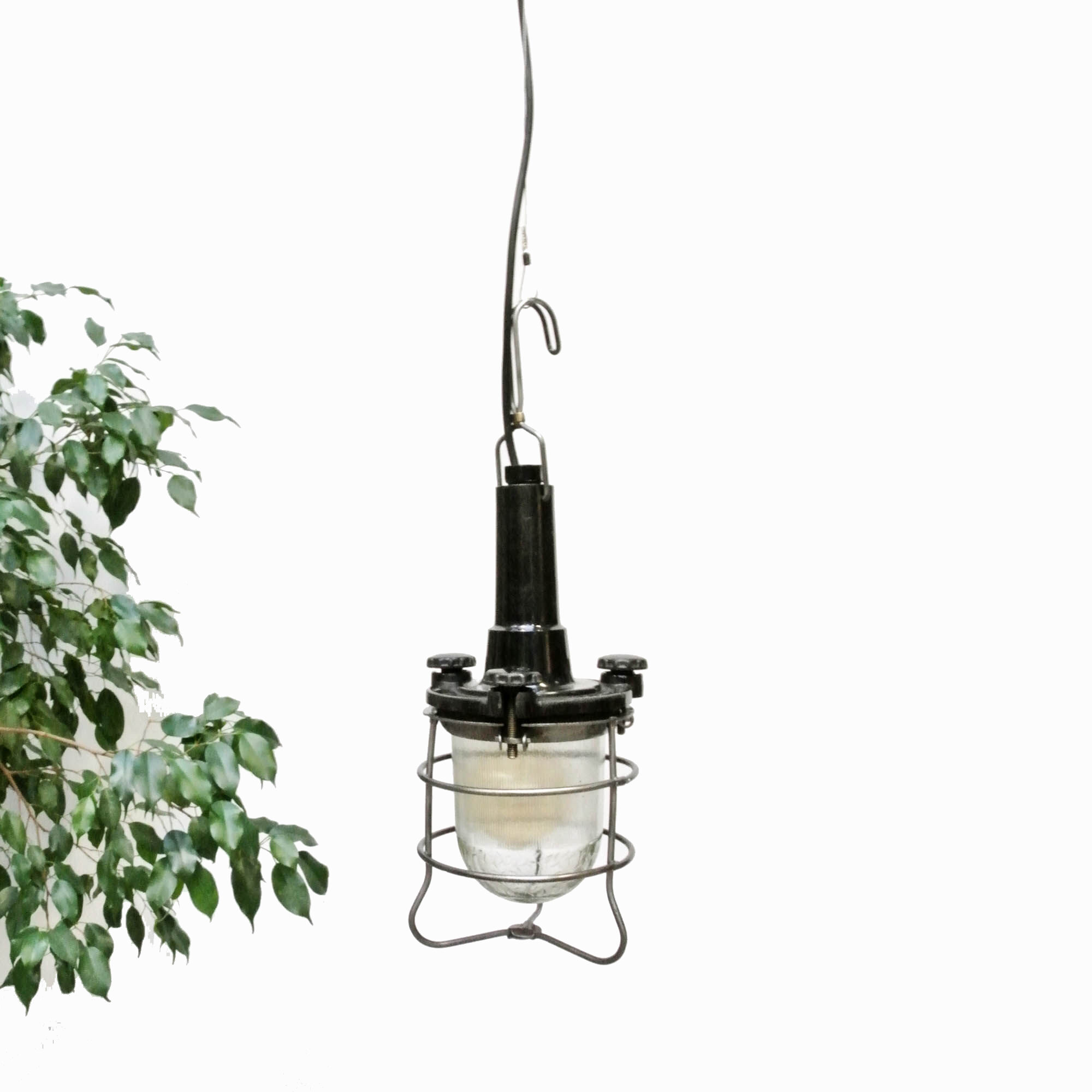 Black bakelite hand lamp