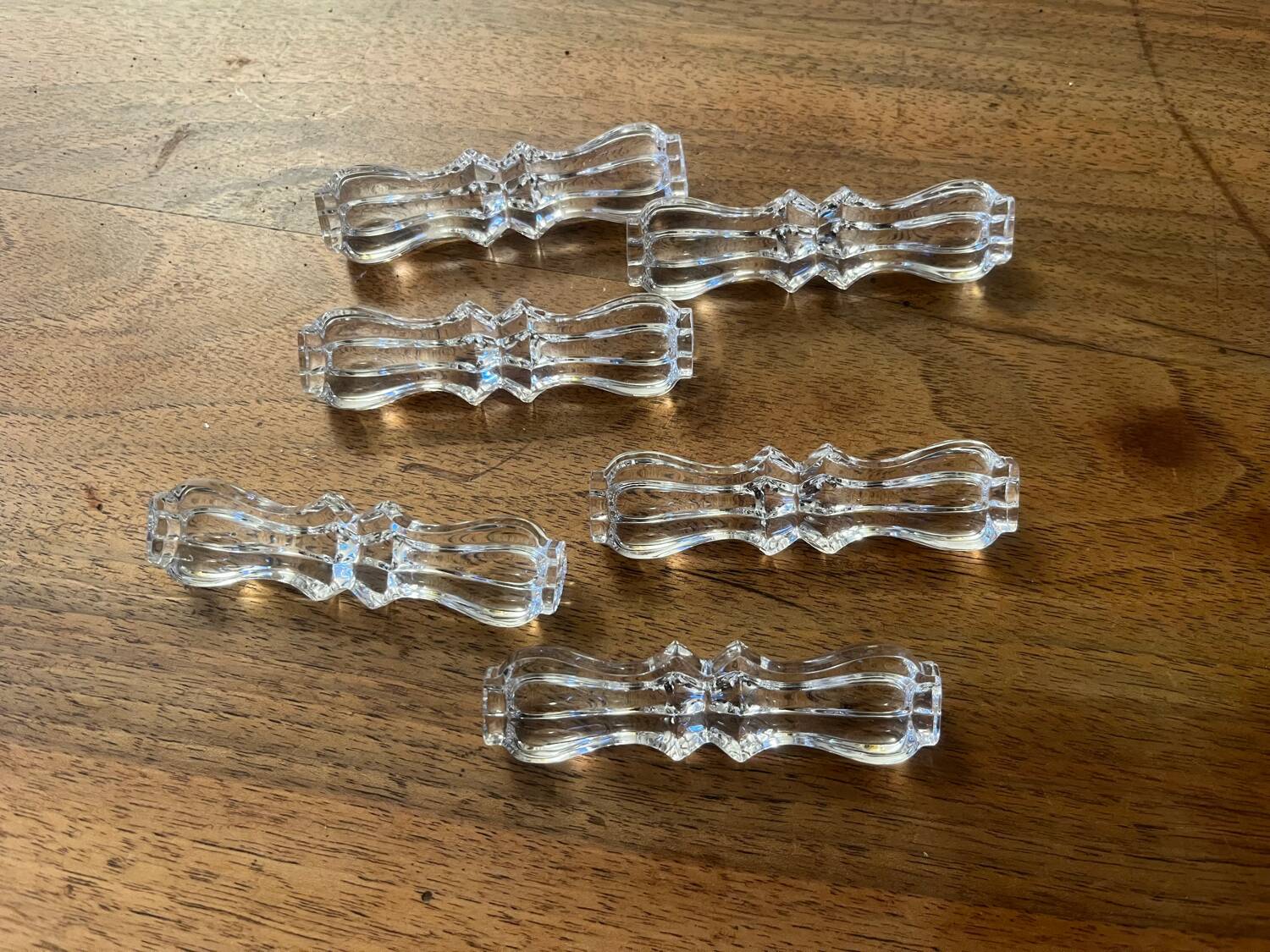 Set of 6 crystal knife rests