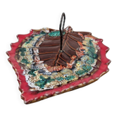 Vintage ceramic Vallauris Leaf Shaped serving dish, 1960s
