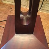 Mahogany lamp with carved base