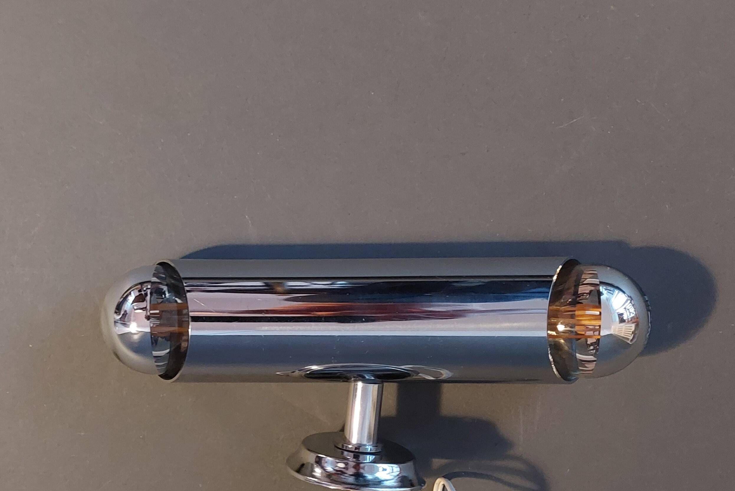 Two-light chrome wall lamp 1970.