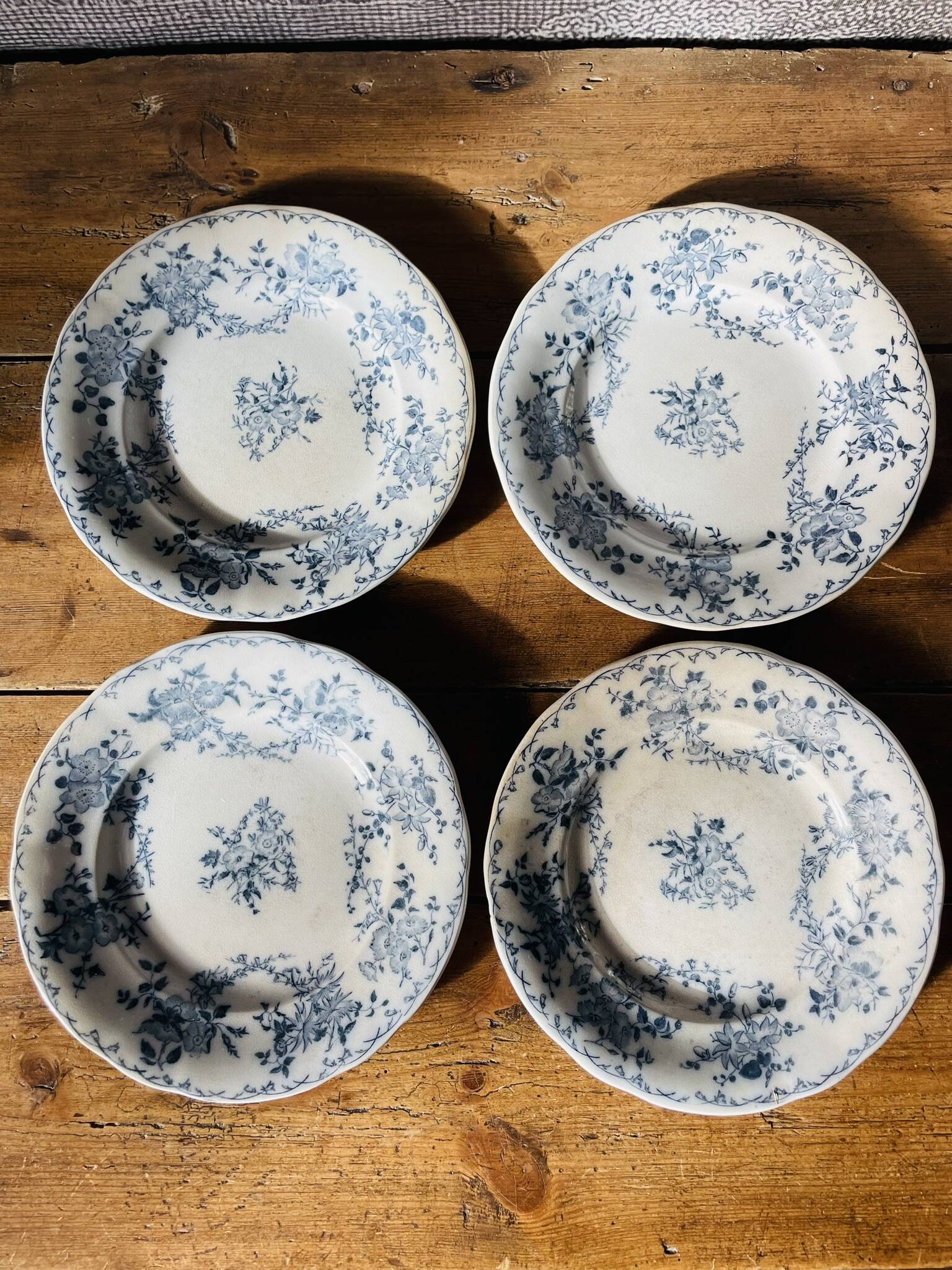 Lot de 4 assiettes plates Bertha Sarreguemines