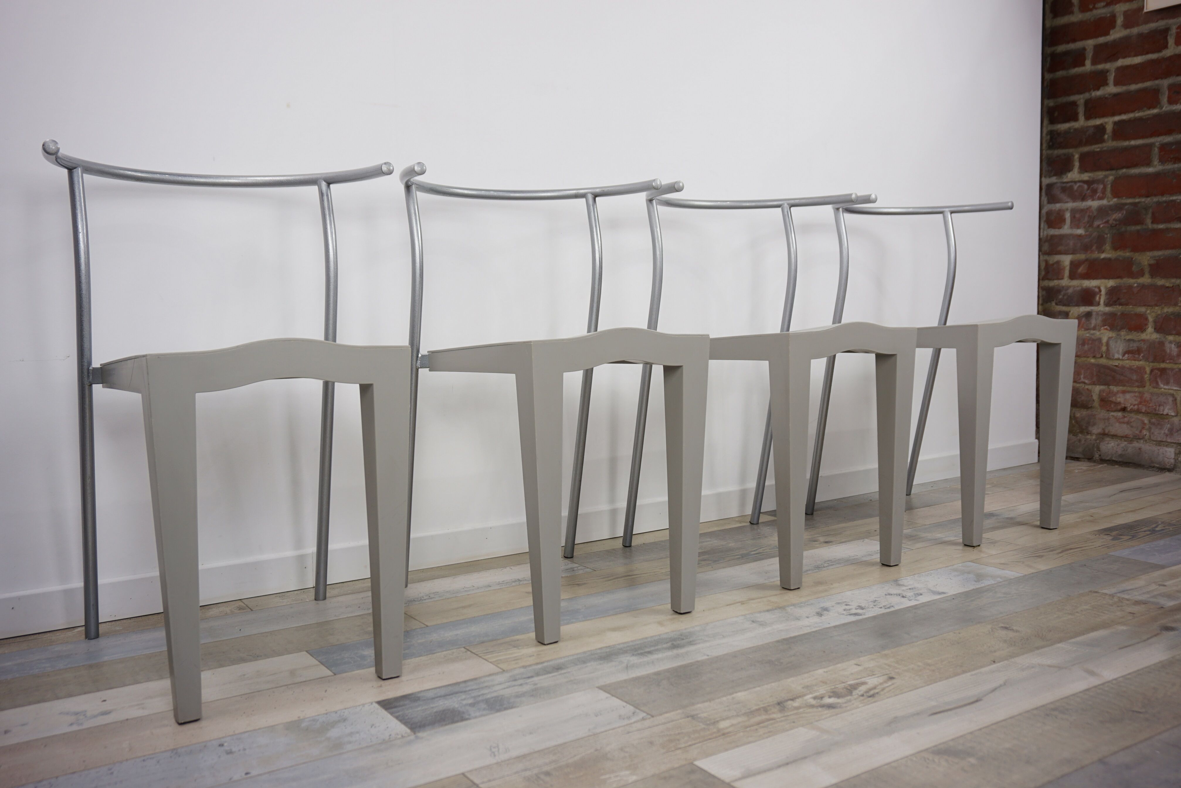Lot de 4 chaises Dr Glob Design par Philippe Starck pour Kartell