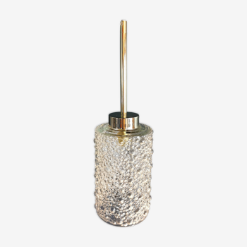 Lampe baladeuse suspension vintage années 60 laiton verre transparent bulles