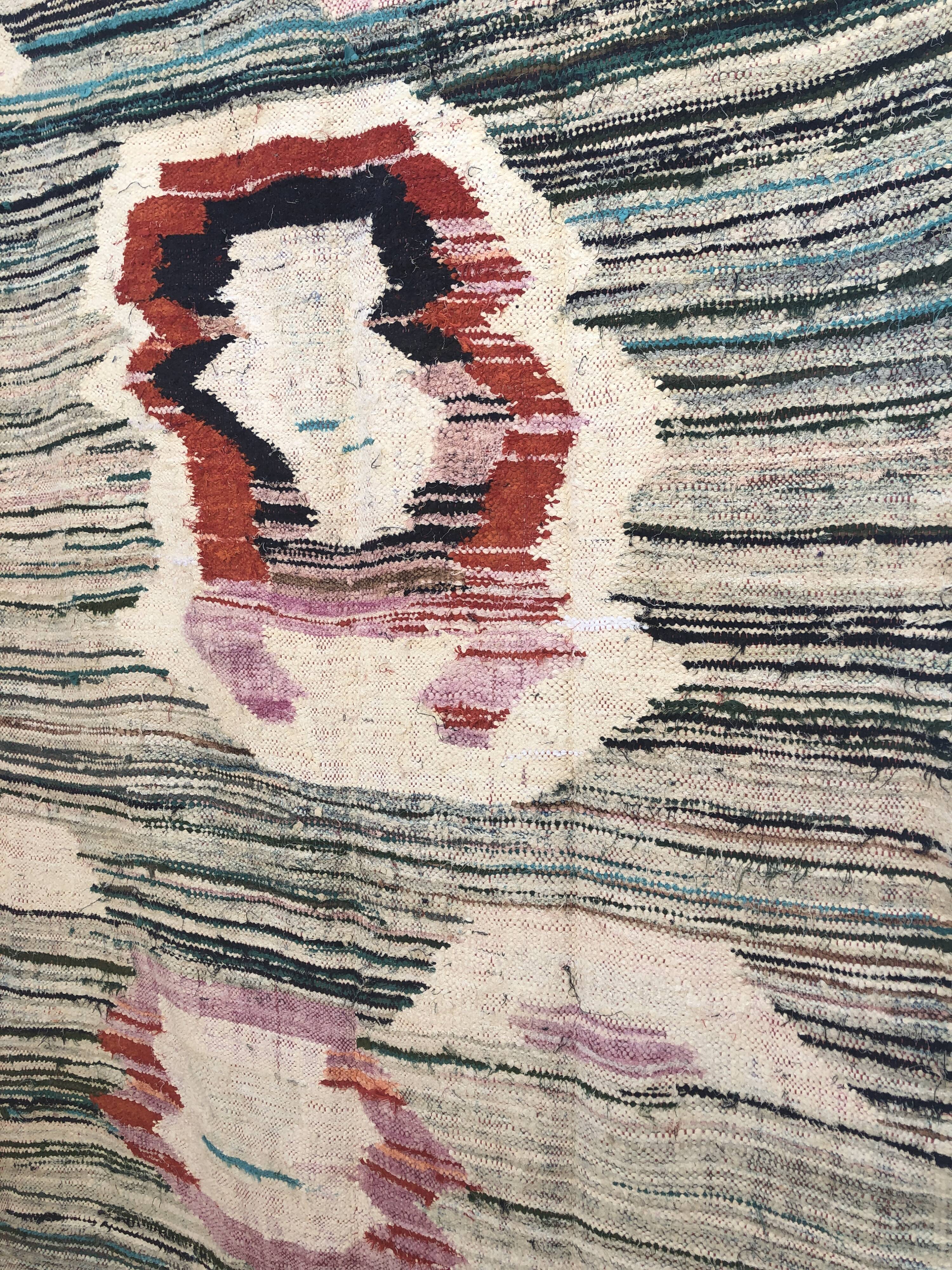 Moroccan Berber carpet Kilim Boucherouite 2.58x1.41m