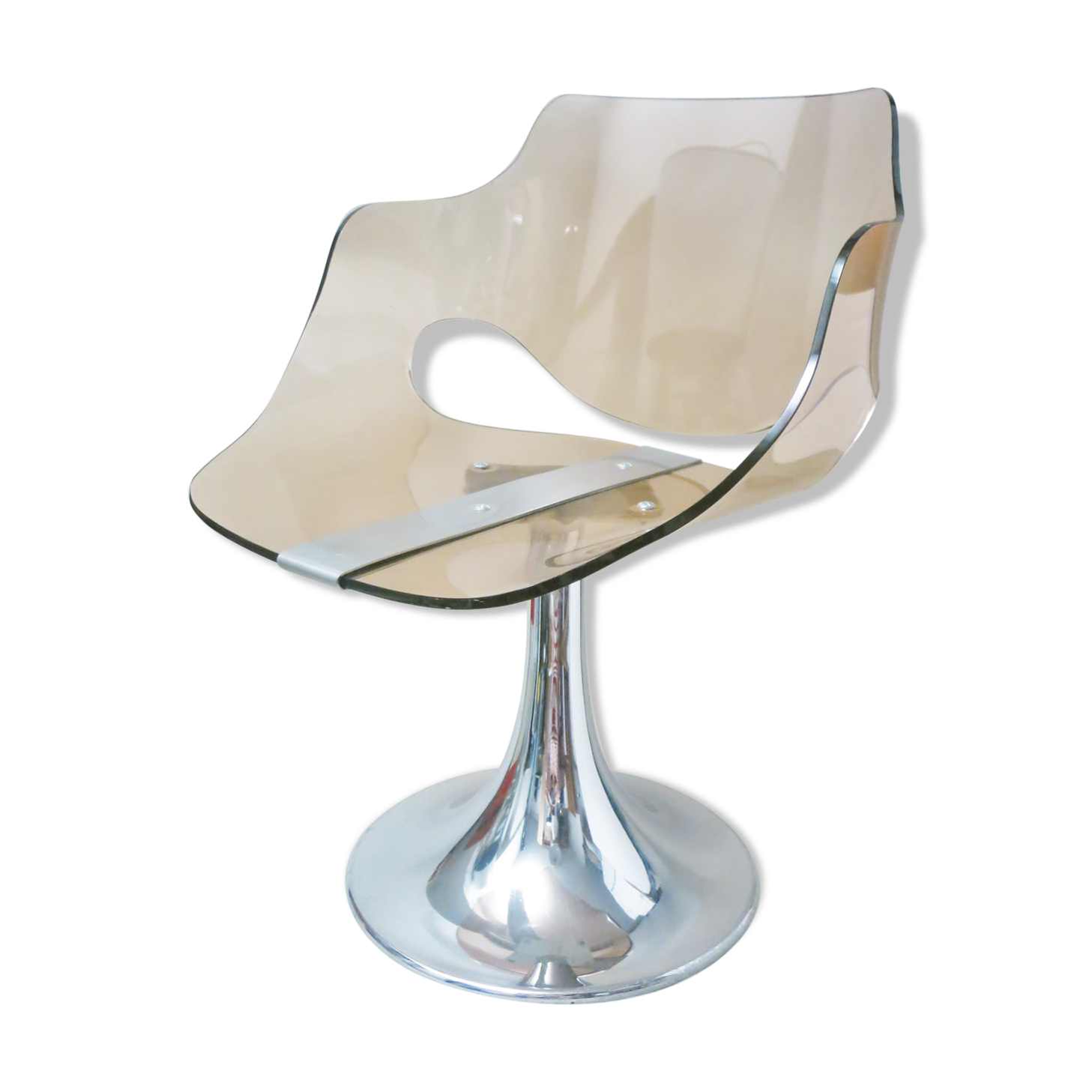 Chair swivel tulip 70s plexiglas Selency