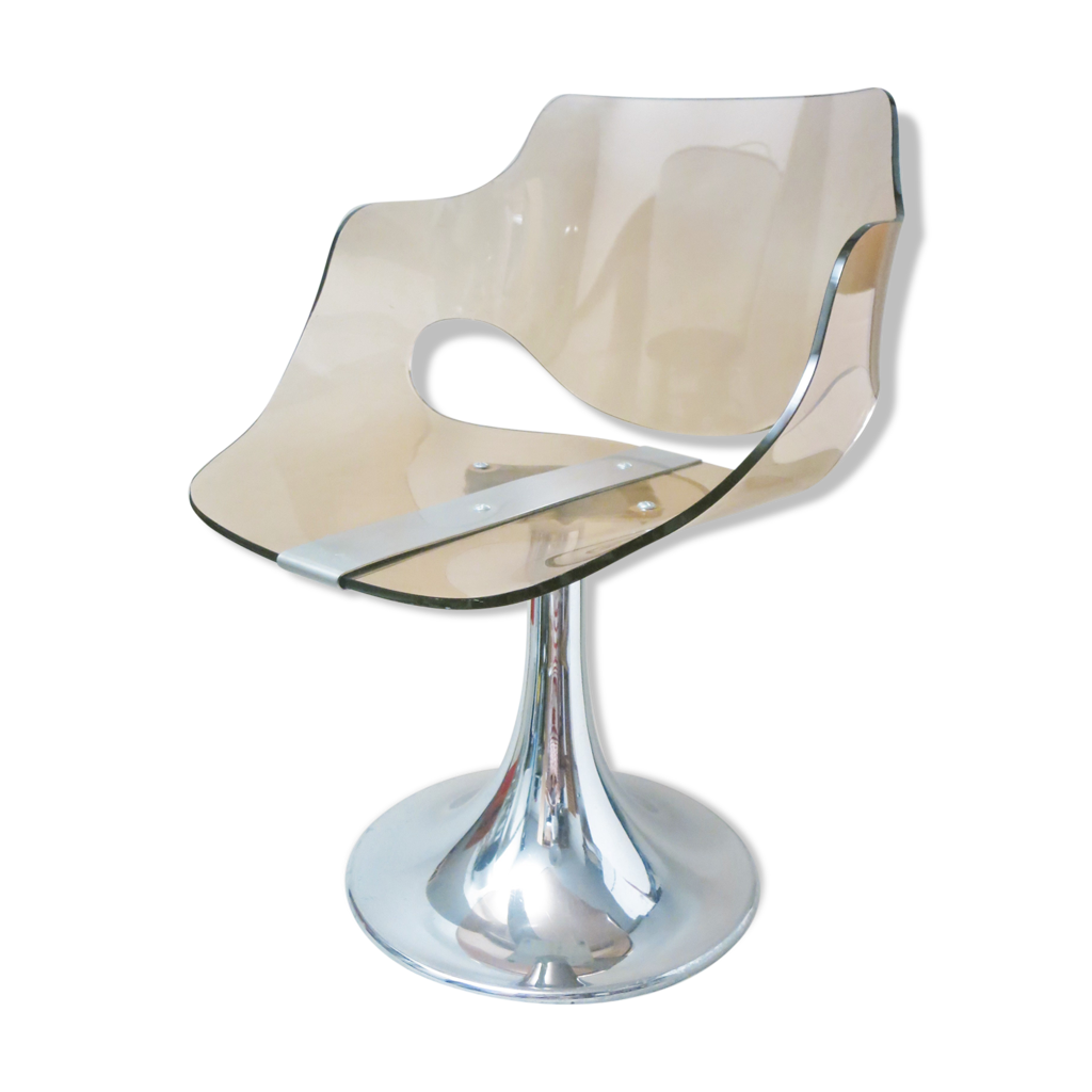 Chair swivel tulip 70s plexiglas