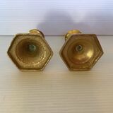 Pair of mini brass candlesticks