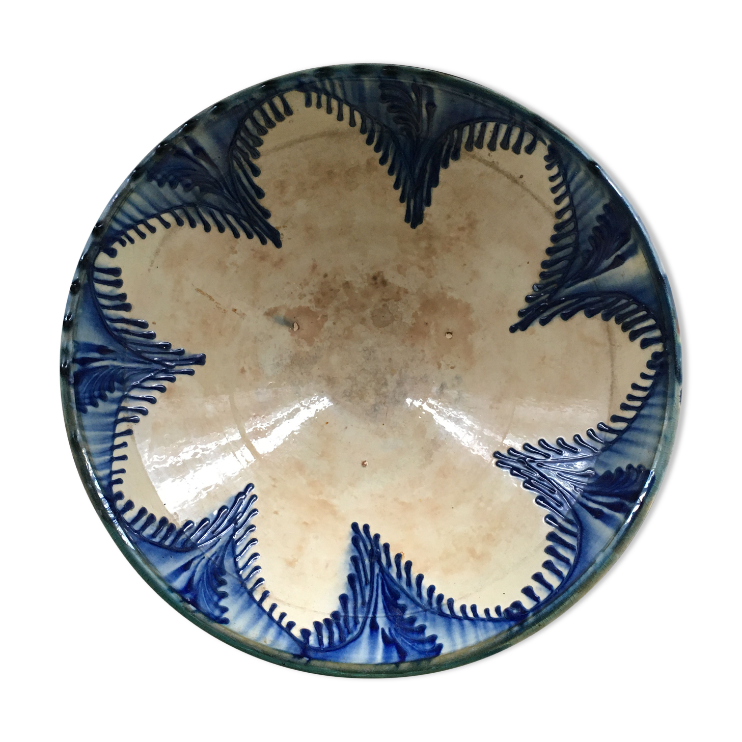 Saladier décor bleu