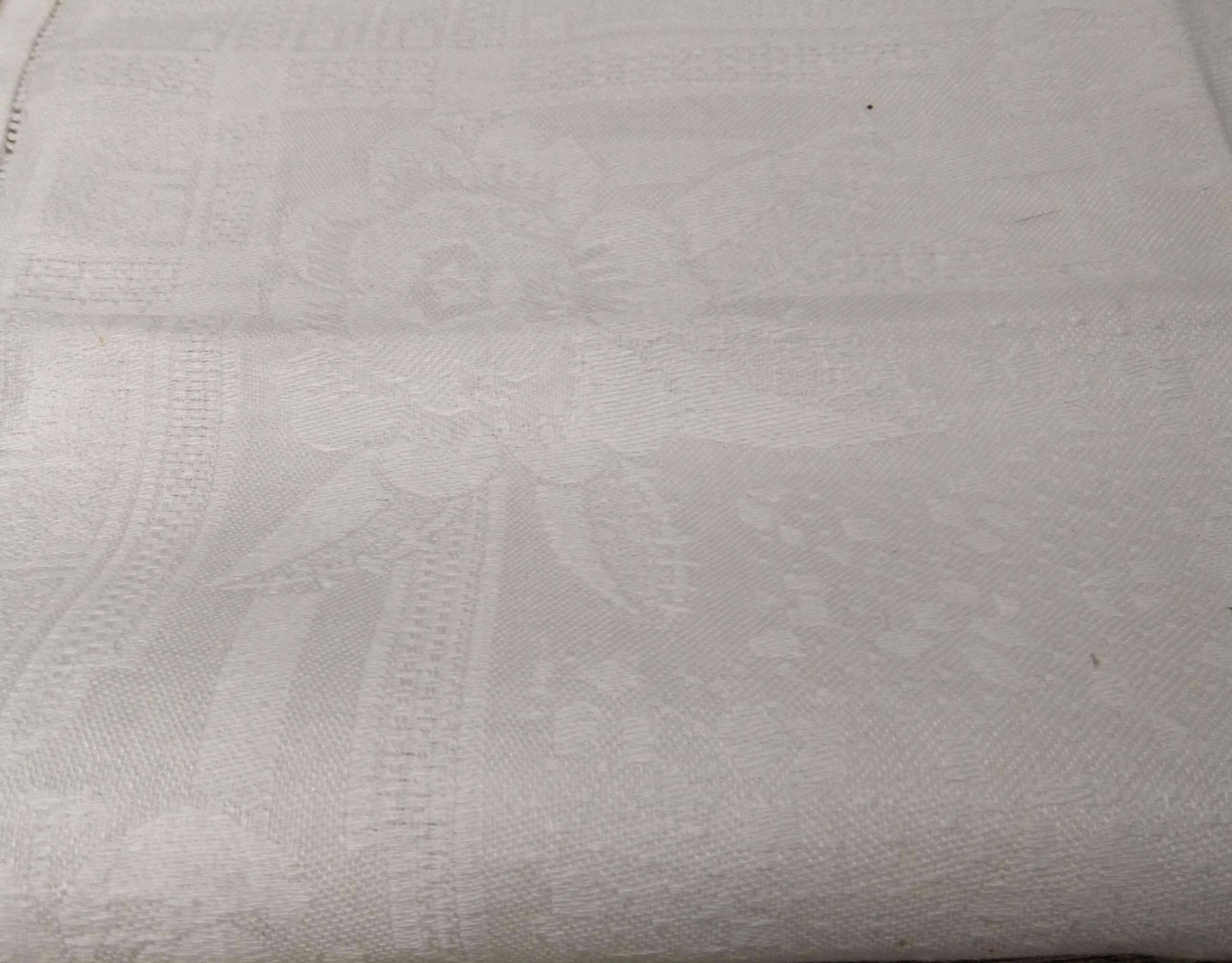 Old damask napkins with flower decoration set of 9