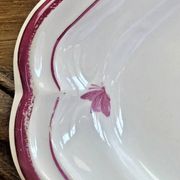 Old oblong oval dish 41.5 x 27 Gien model landscape pink 1938/1960
