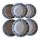 6 old hollow earthenware plates Terre de Fer Massena Creil Montereau (ø 25 cm)