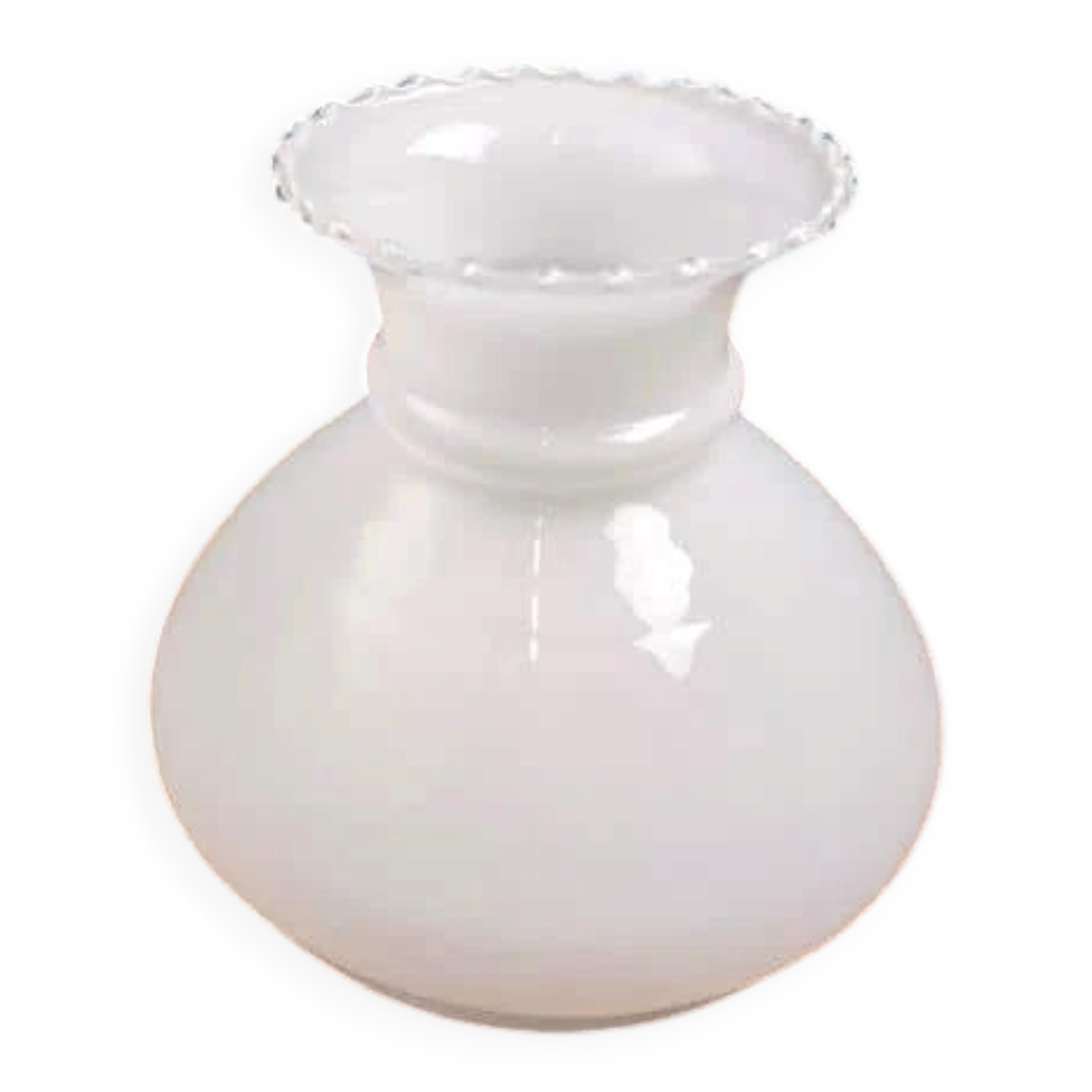 Globe abat-jour opaline blanche – Verre opale, bord ondulé – Style intemporel