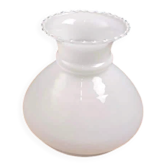Globe lampshade opaline white – Opal glass, wavy edge – Timeless style
