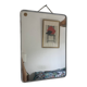 Vintage 1960 ponceau red barber mirror - 39 x 29 cm