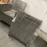 Pair of industrial metal armchairs