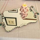 Plateau miroir biseauté Art Déco