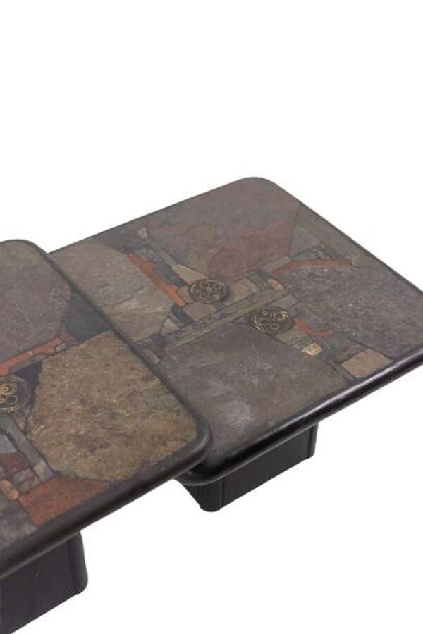 Paul Reinier Kingma. Paire de tables de style Brutaliste. Années 1970.