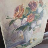 Painting on canvas flowers