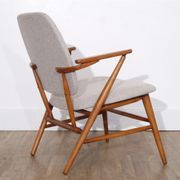 Fauteuil vintage scandinave en bois 1950