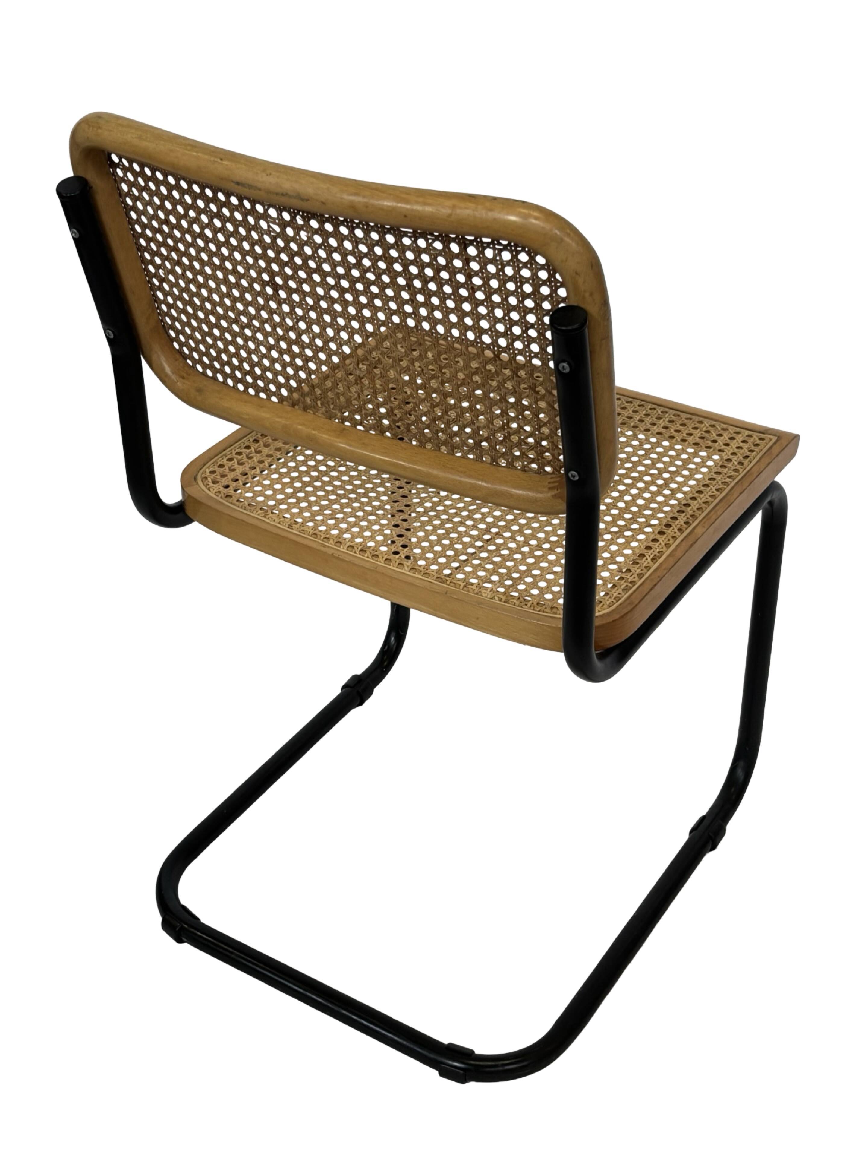 Set of 4 chairs Cesca B32 designed by Marcel Breuer design black frame