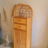 Vintage rattan wardrobe