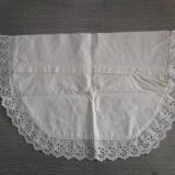 Antique embroidered half-moon crib pillowcase