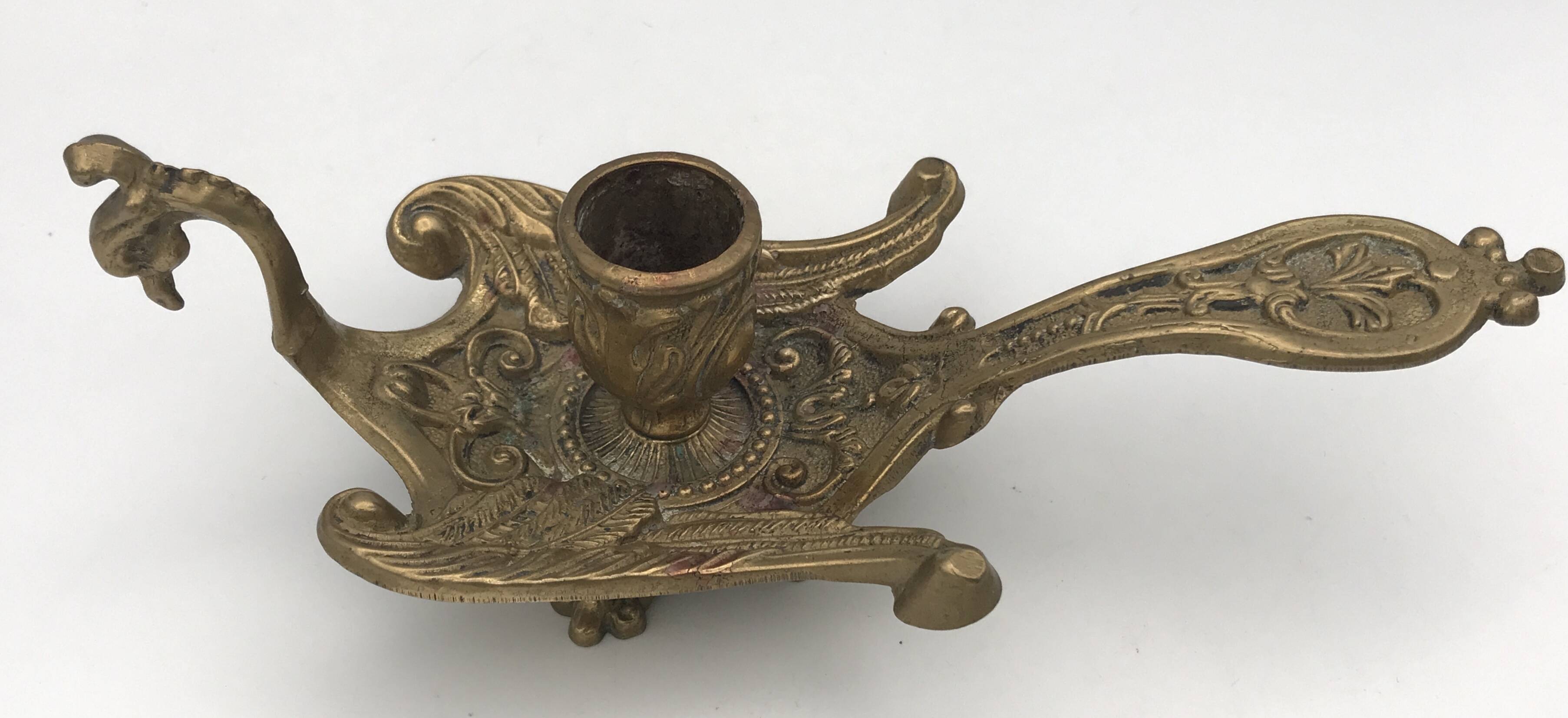 Solid Brass Hand Candle Holder