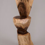 Solid wood sculptural side table, original contemporary design, logniture