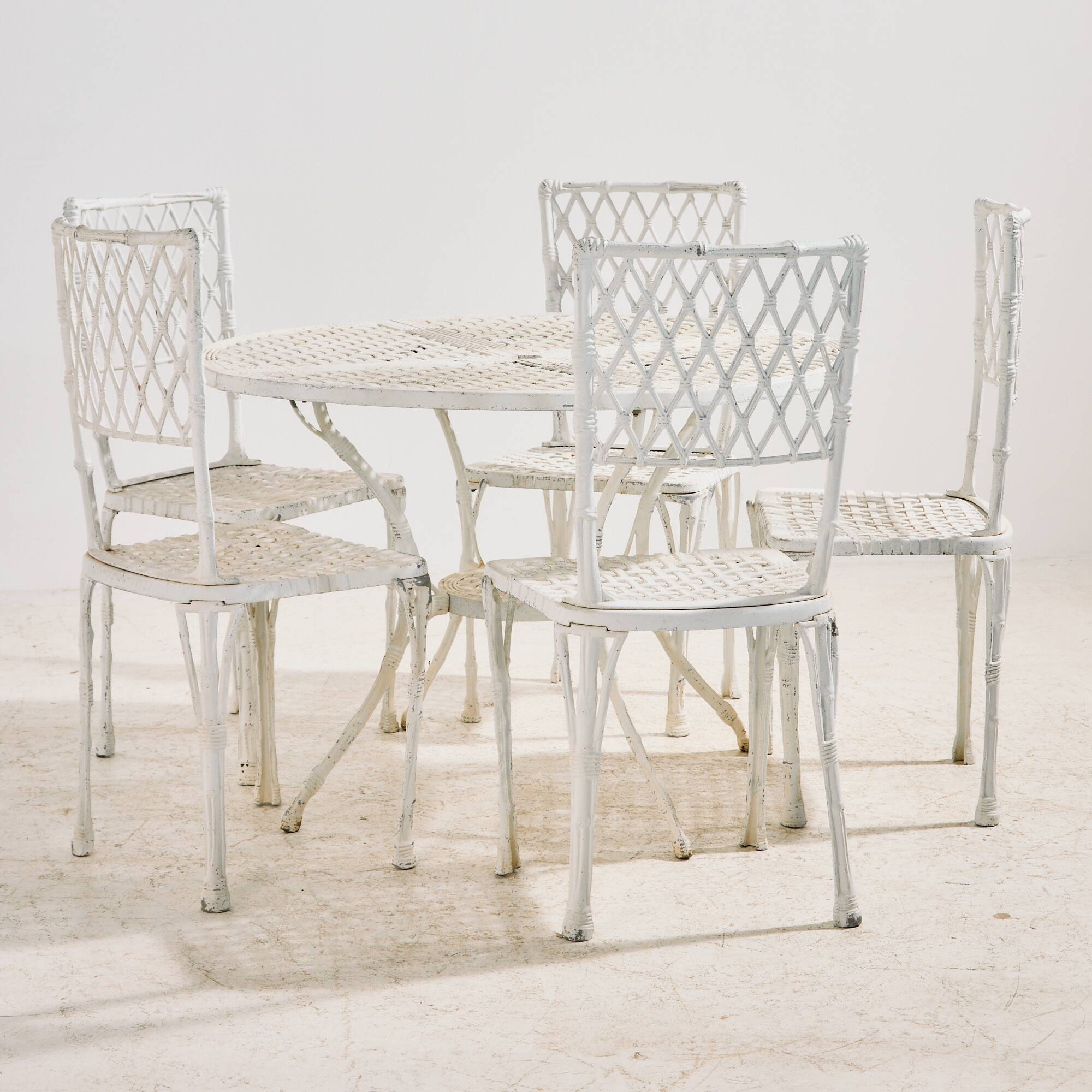 Vintage cast aluminium garden set, set of 6