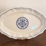 Old Dish Basket Vegetable Dish Earthenware Gien Rouen Renaissance Blue Model